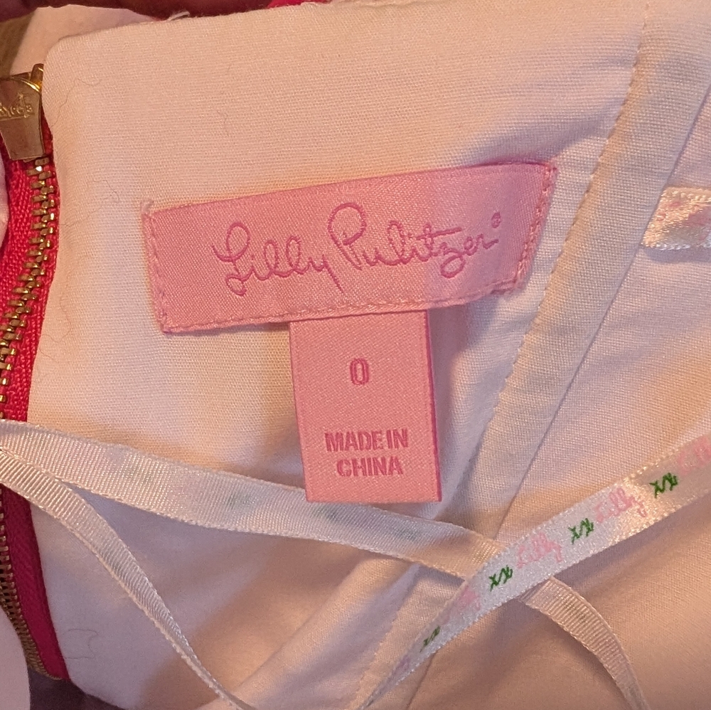 π Lilly Pulitzer Pink and White Striped Strapless Dress - Picture 4 of 10